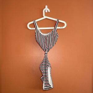 Abercrombie & Fitch Striped Tie Knot One Piece Swimsuit Womens Size XXS